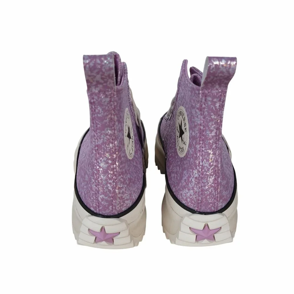 ✨Converse Run Star Hike Platform Hi 9 Women Shoes Sneaker Glitter Purple A10096C - Picture 5 of 9